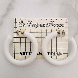Vintage St. Tropez Hoops-Stephan Adrian White Hoops- Deadstock - 1980’s